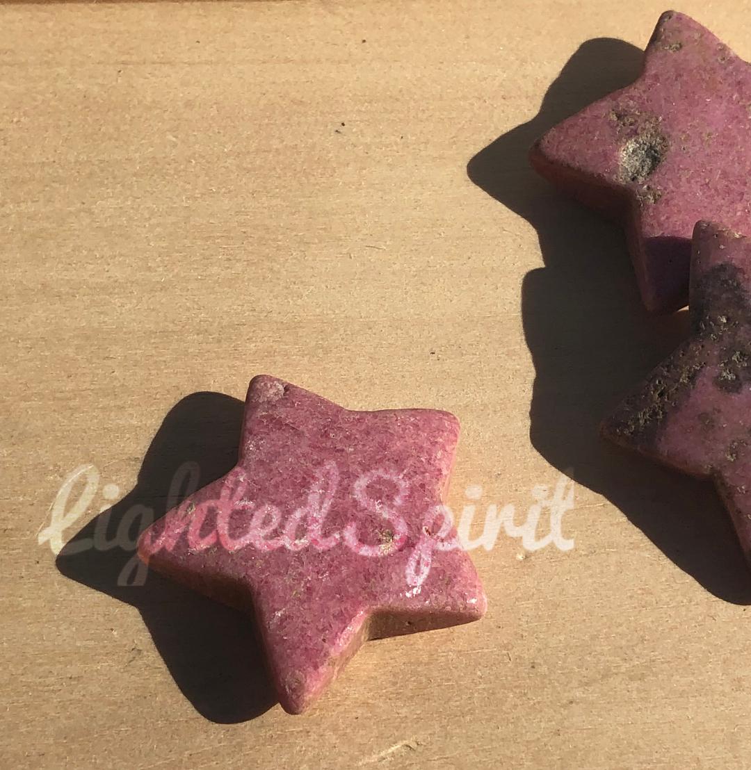 Raspberry rhodonite star